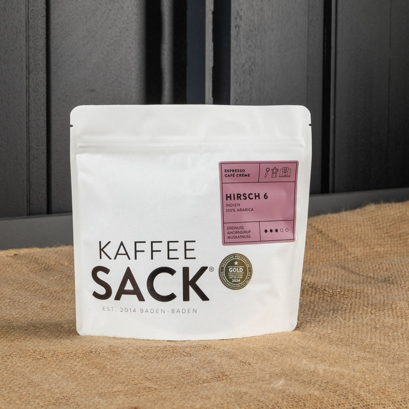 Hirsch 6 (Indien) - Kaffeesack. Die Rösterei